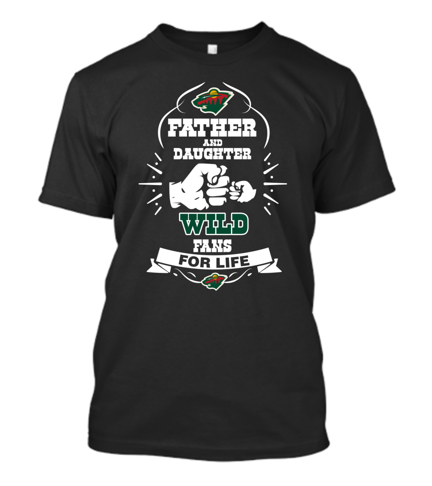 Father And Daughter Wild Fans For Life Minnesota Wild Fist Bump T-Shirt