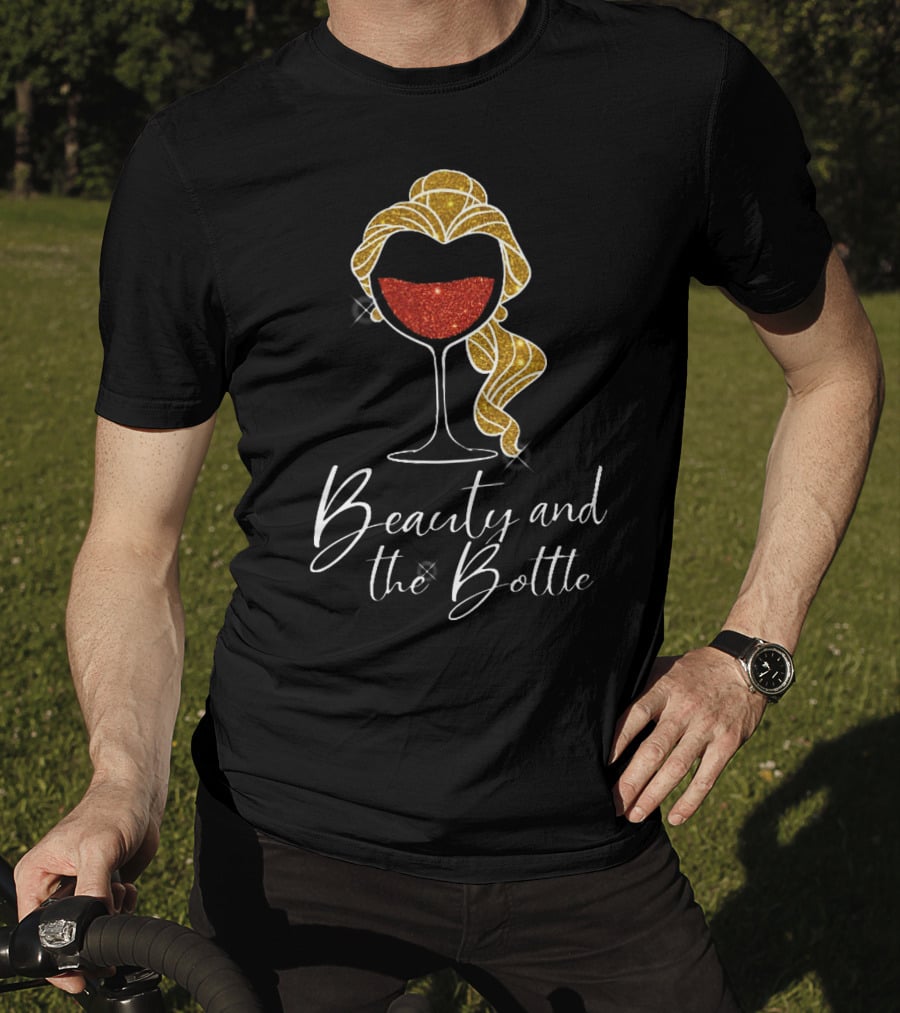 Beauty And The Bottle Sparkling Wine Lover's Glam T-Shirt