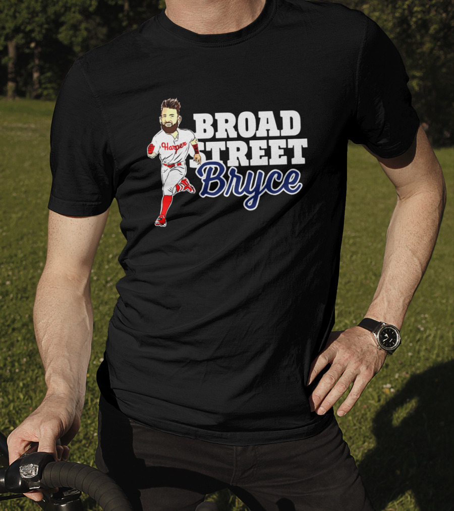 Broad Street Bryce Harper Phillies Baseball Running T-Shirt