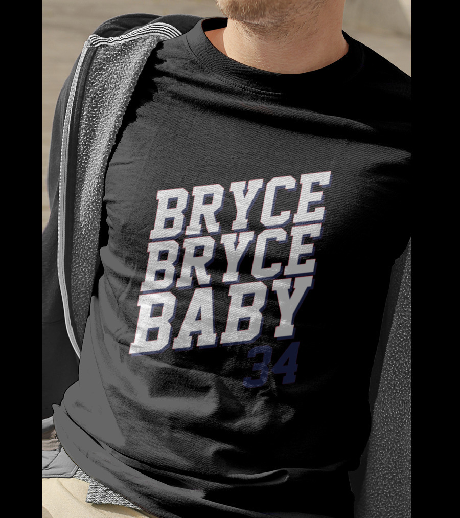 Bryce Bryce Baby 34 Sports Reference Tee Featuring Athlete Number T-Shirt
