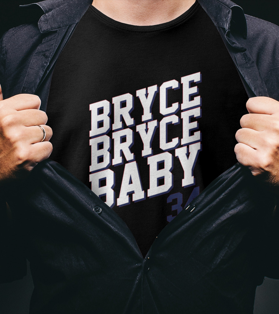 Bryce Bryce Baby 34 Sports Reference Tee Featuring Athlete Number T-Shirt