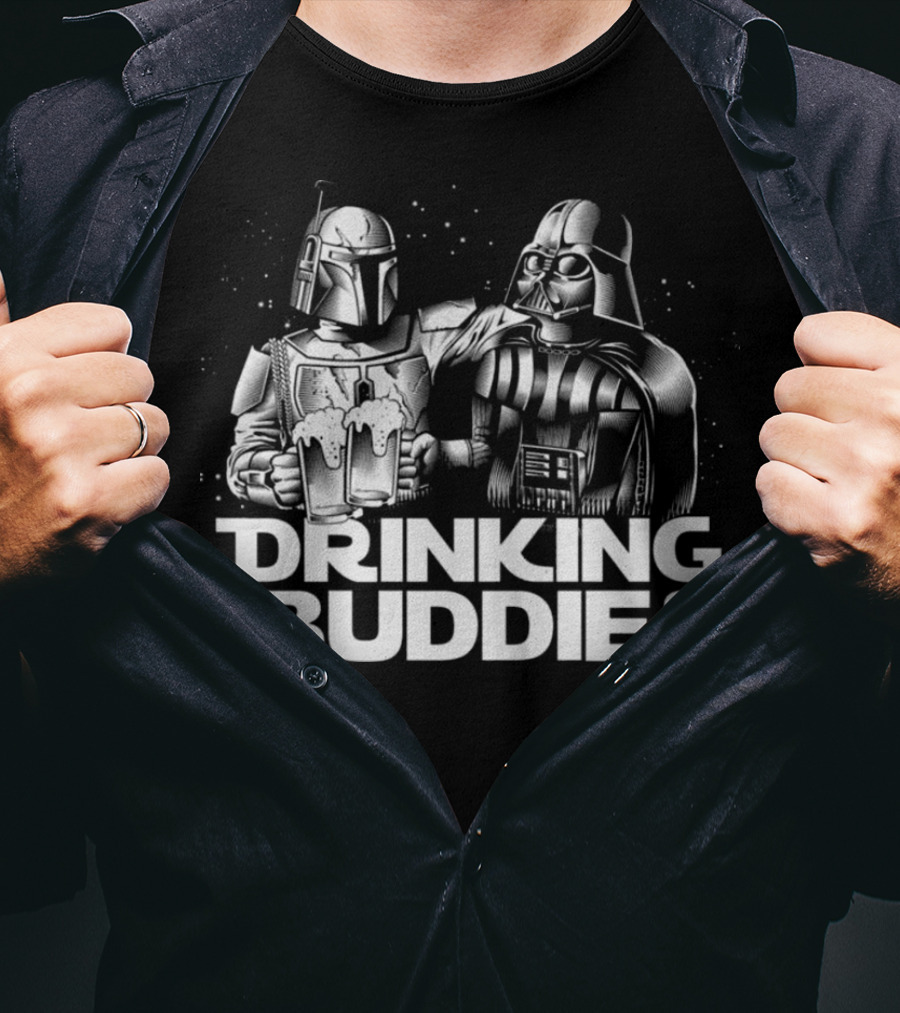 Darth Vader And Boba Fett Star Wars Drinking Buddies Iconic Pair T-Shirt