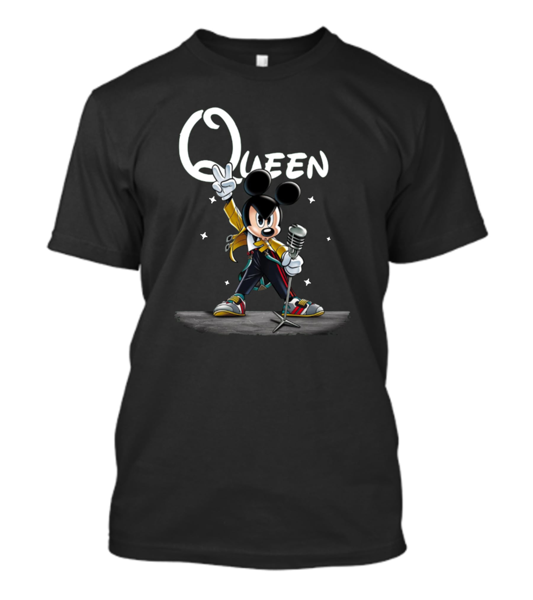 Queen Freddie Mercury Mickey Mouse Mic Performance Star T-Shirt