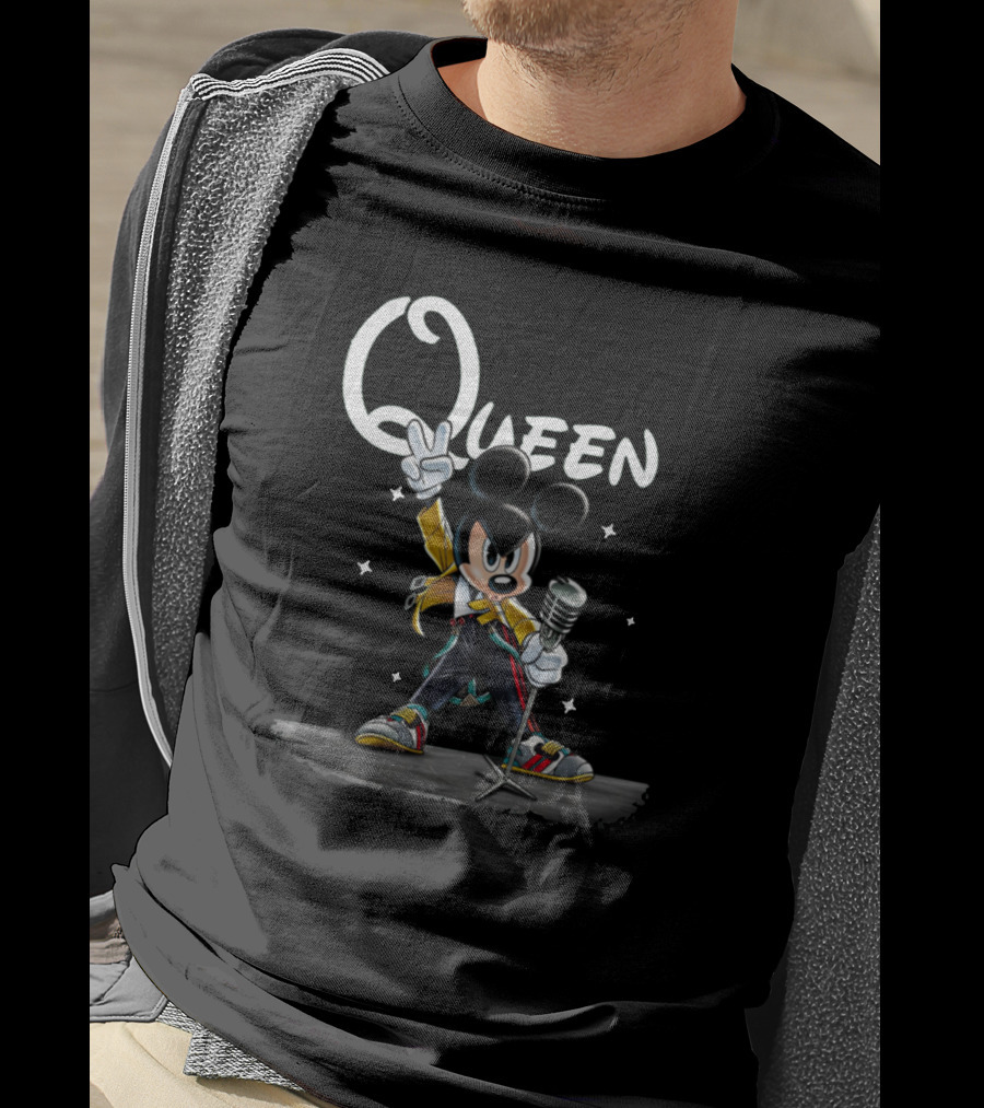 Queen Freddie Mercury Mickey Mouse Mic Performance Star T-Shirt