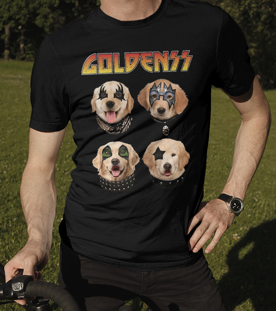 GOLDENSS With Dogs In Iconic Rock Band Makeup Styles T-Shirt