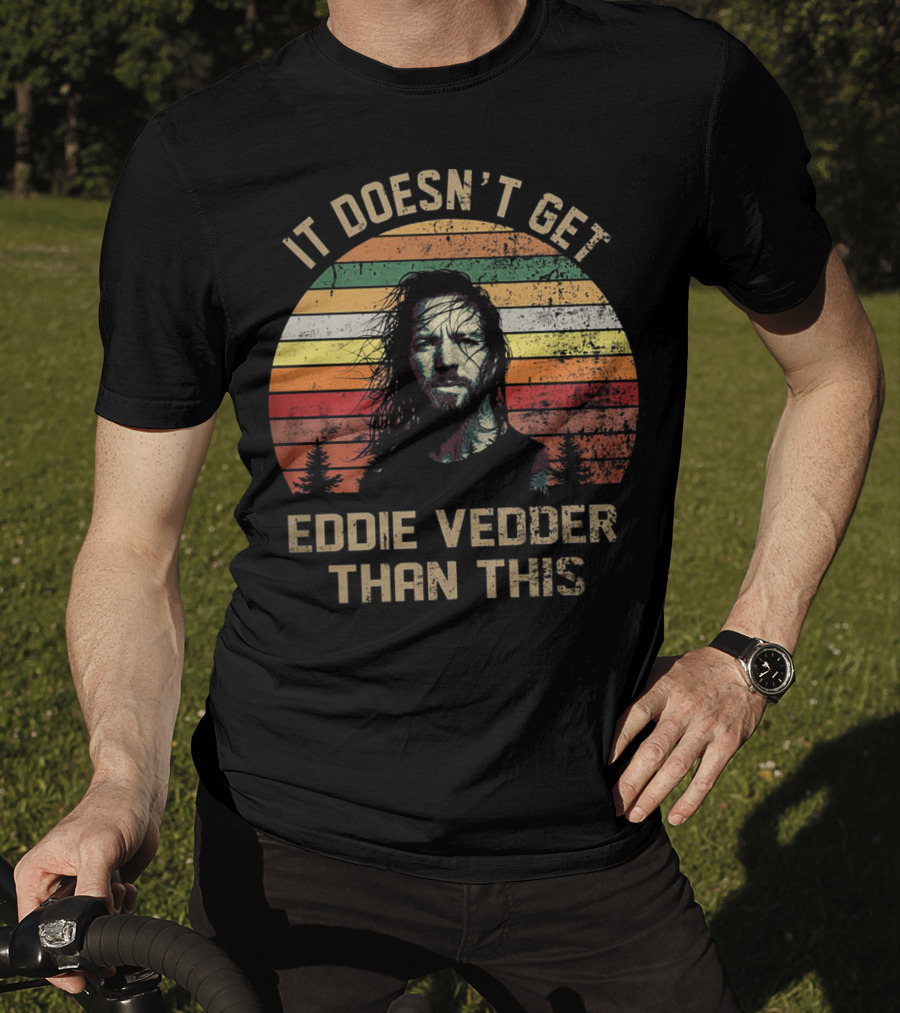 It Doesn't Get Eddie Vedder Than This Vintage Striped Sunset Forest T-Shirt