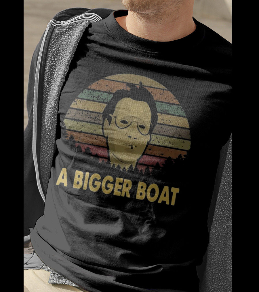 A Bigger Boat Jaws Martin Brody Vintage Style Stripes T-Shirt