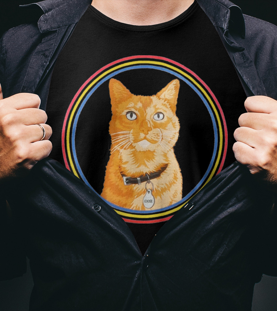 Marvel Captain Marvel Goose Cat Retro Circle T-Shirt