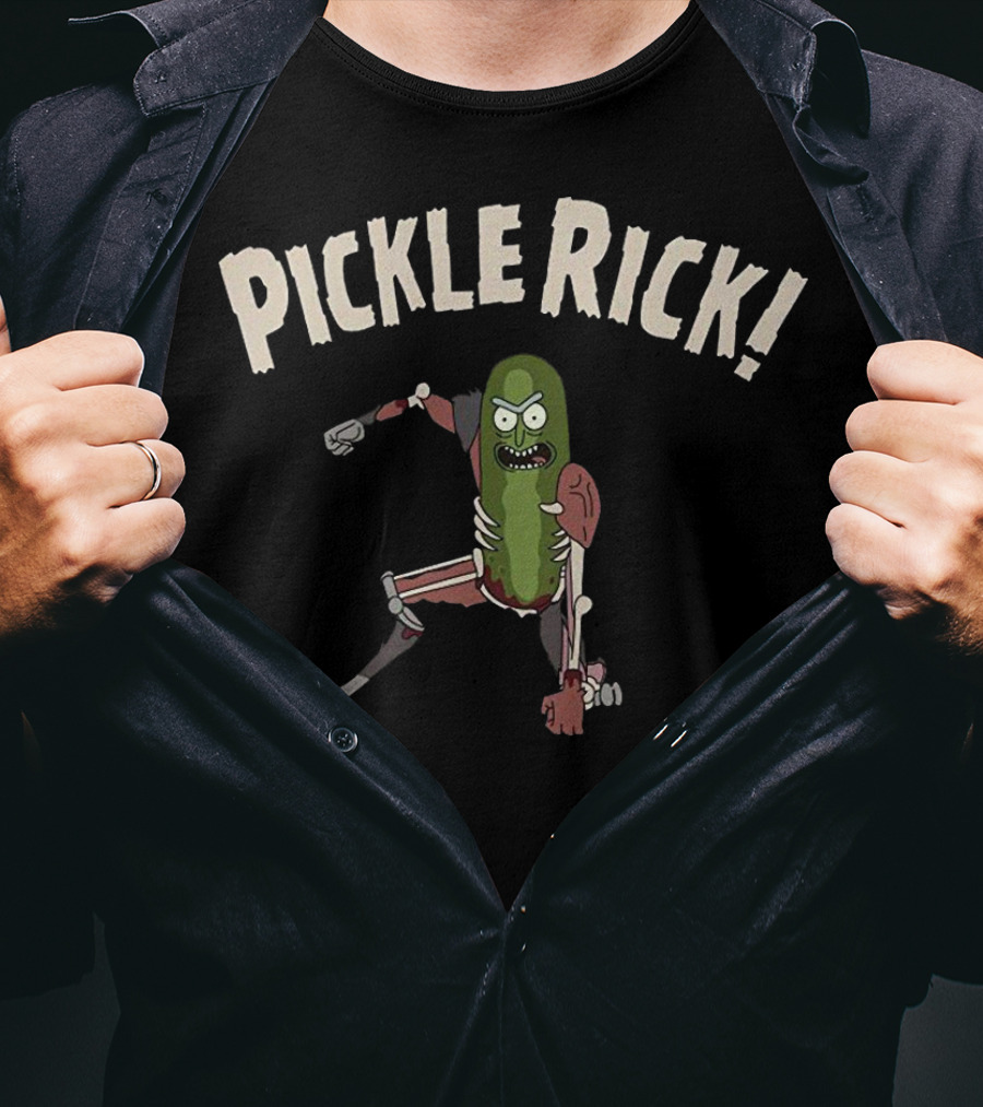 Rick And Morty Pickle Rick Battle Ready Pose T-Shirt