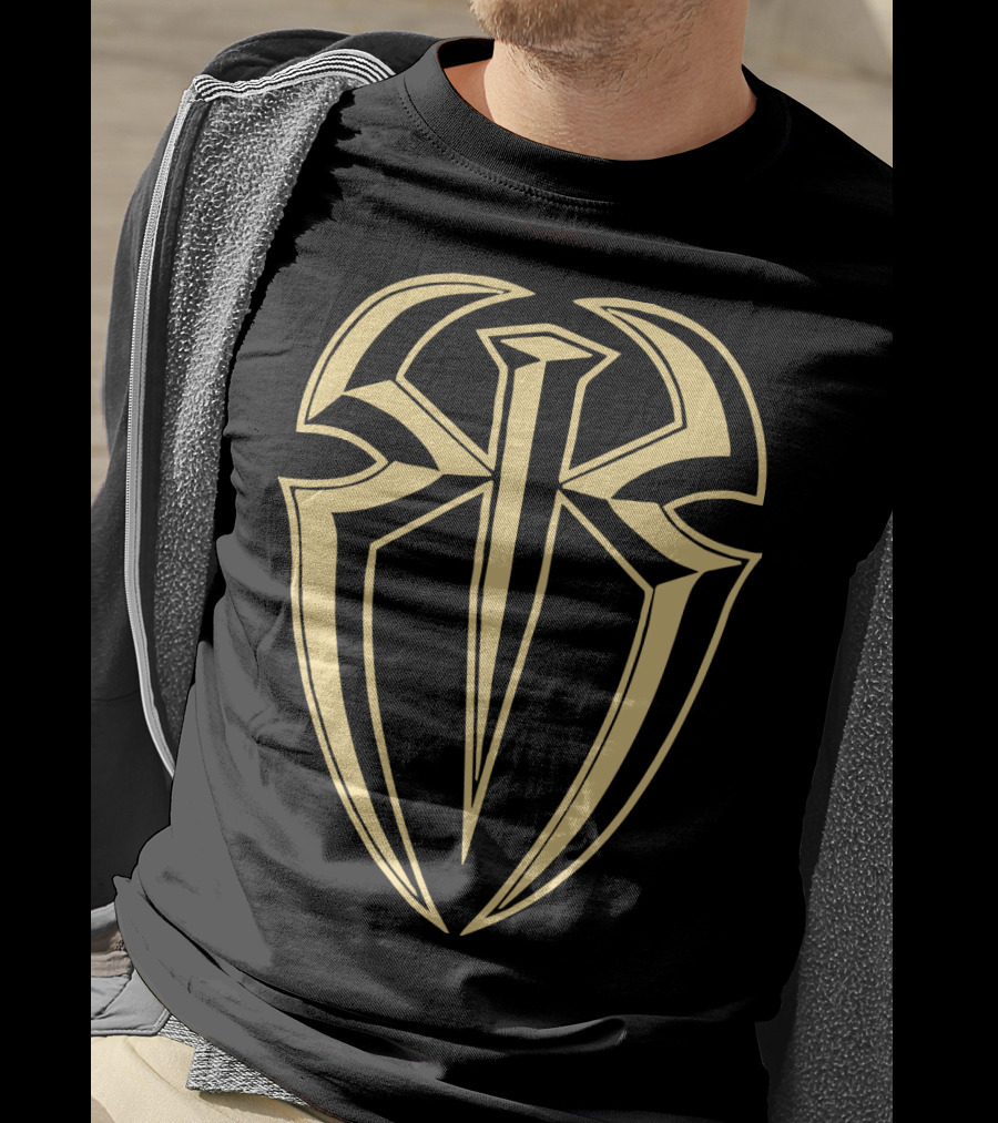 Roman Reigns Gold Tribal Crest Logo WWE Merchandising T-Shirt