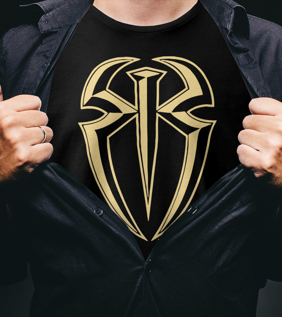 Roman Reigns Gold Tribal Crest Logo WWE Merchandising T-Shirt