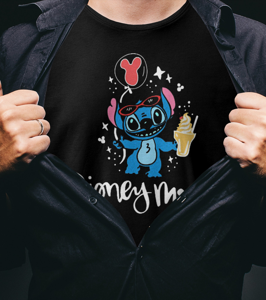 Stitch Disney Mode Balloon Ice Cream Sunglasses Adventure T-Shirt