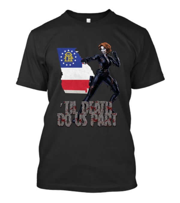 Georgia Flag Black Widow 'Til Death Do Us Part T-Shirt