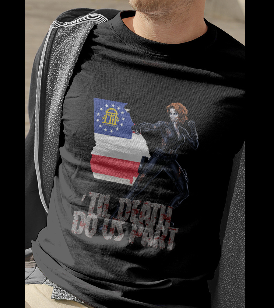 Georgia Flag Black Widow 'Til Death Do Us Part T-Shirt