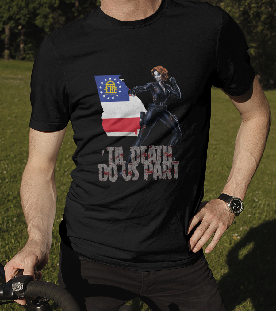 Georgia Flag Black Widow 'Til Death Do Us Part T-Shirt