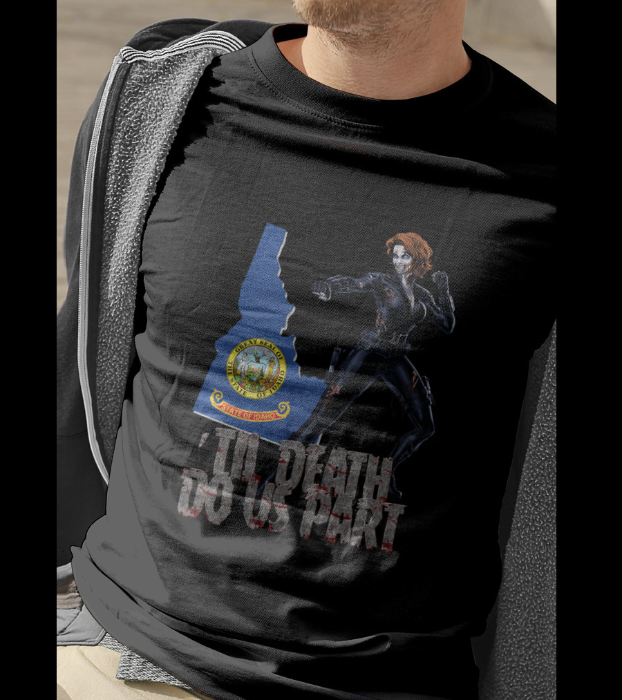 Til Death Do Us Part Black Widow Idaho State Seal T-Shirt