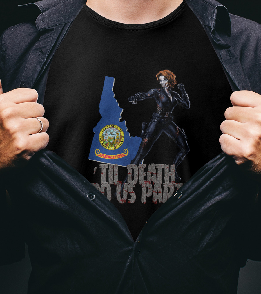 Til Death Do Us Part Black Widow Idaho State Seal T-Shirt