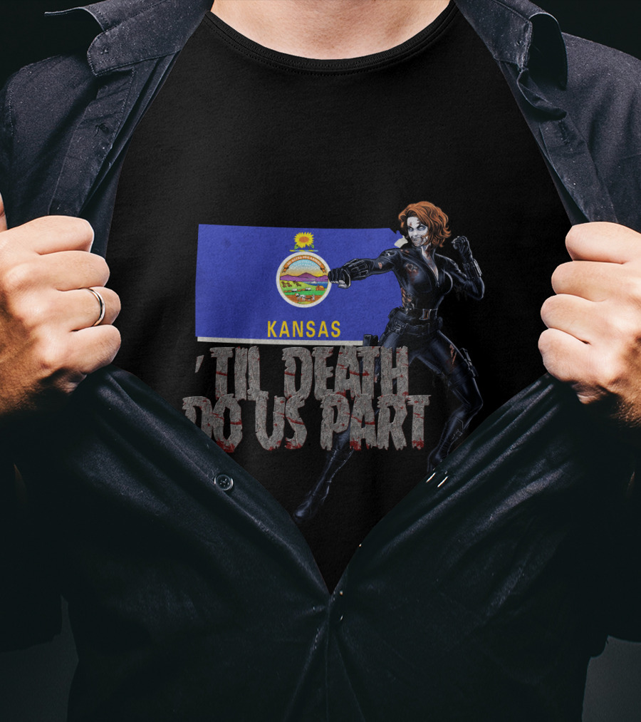 Kansas Black Widow 'Til Death Do Us Part T-Shirt