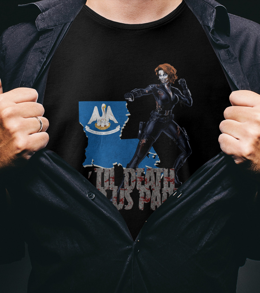 Til Death Do Us Part Black Widow Louisiana T-Shirt