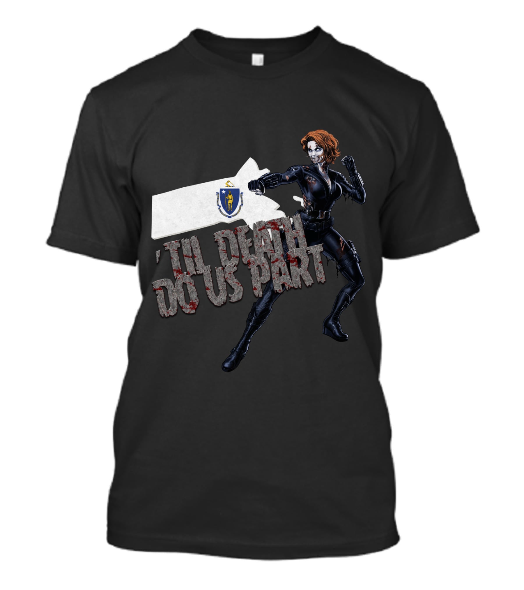 Black Widow Massachusetts 'Til Death Do Us Part T-Shirt