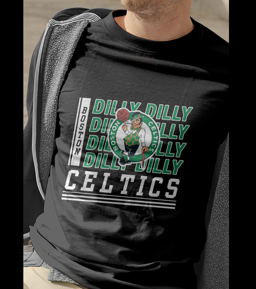 Boston Celtics Dilly Dilly Basketball Team Logo Green And White T-Shirt