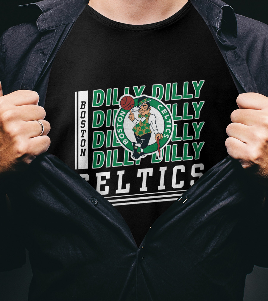 Boston Celtics Dilly Dilly Basketball Team Logo Green And White T-Shirt