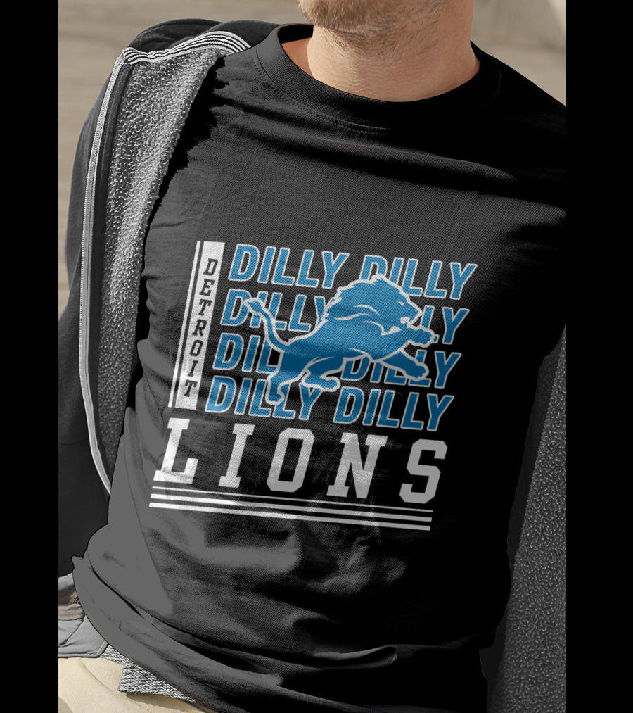 Detroit Lions Dilly Dilly Bud Light Fans Football Team Blue Lion T-Shirt