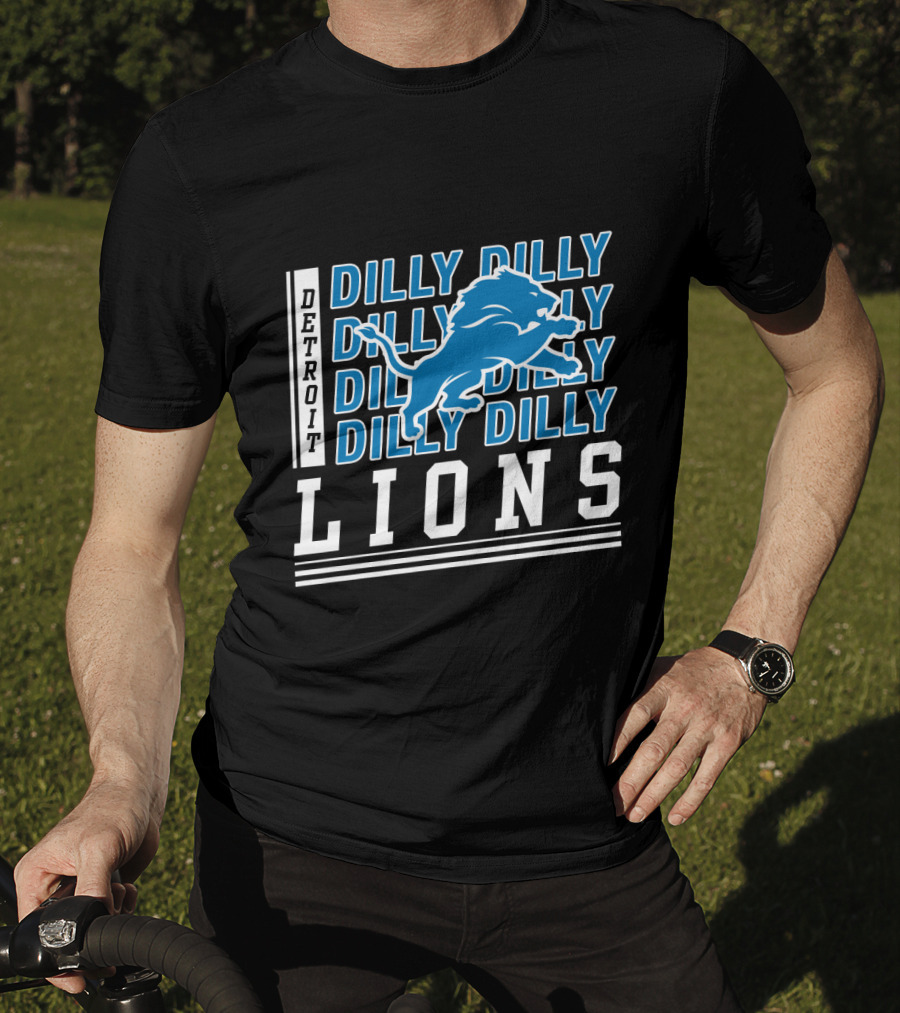 Detroit Lions Dilly Dilly Bud Light Fans Football Team Blue Lion T-Shirt