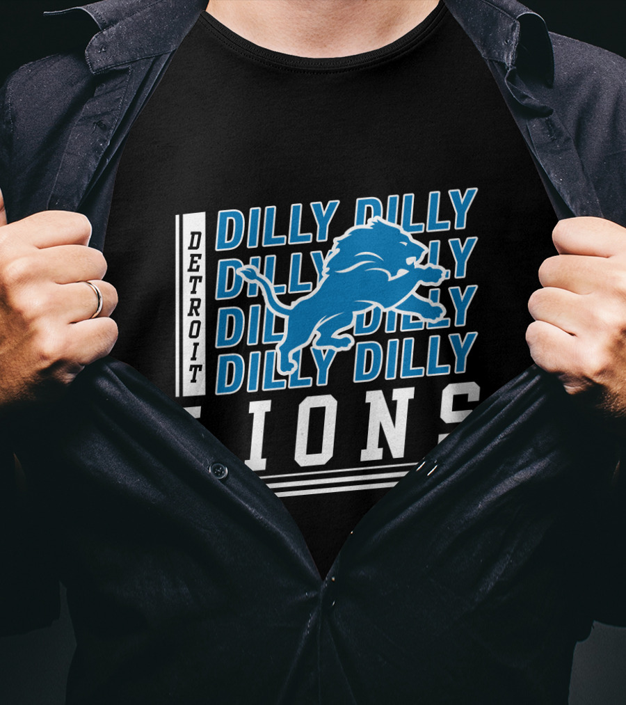 Detroit Lions Dilly Dilly Bud Light Fans Football Team Blue Lion T-Shirt