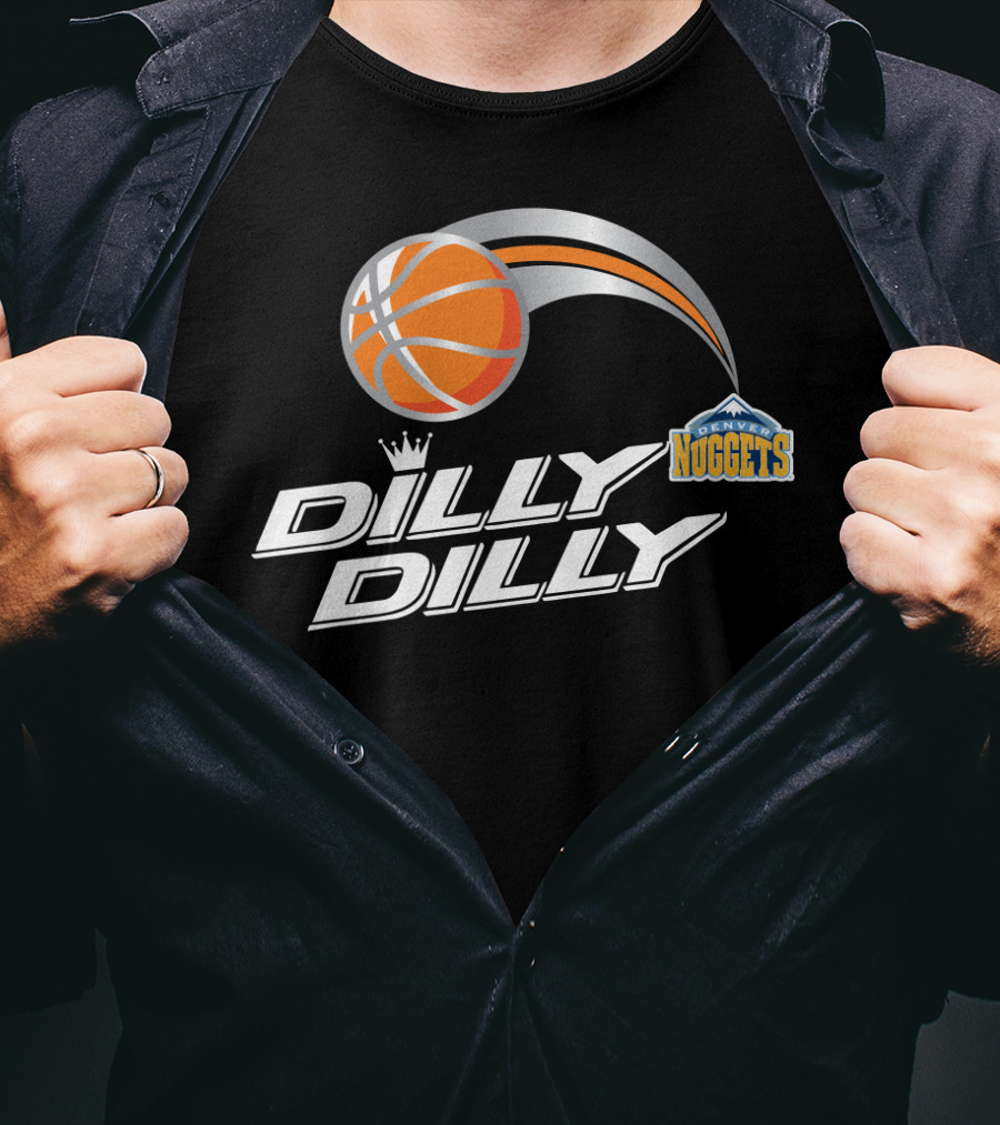 Denver Nuggets Dilly Dilly Basketball Logo And Orange Basketball T-Shirt