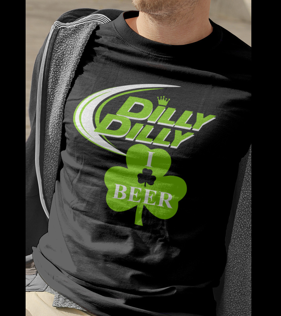 Dilly Dilly I Shamrock Beer Green Clover With Crown T-Shirt