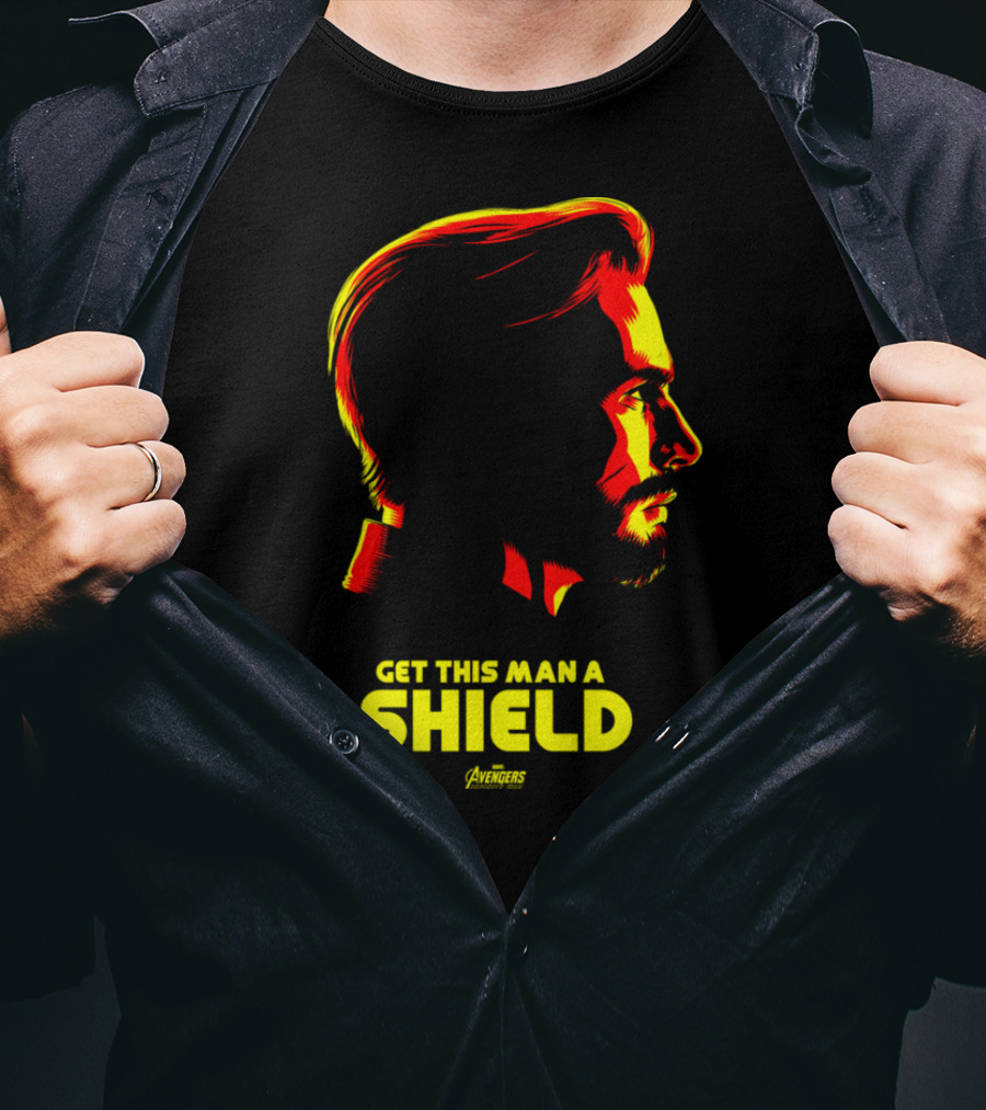 Get This Man A Shield Avengers Infinity War Iconic Profile T-Shirt
