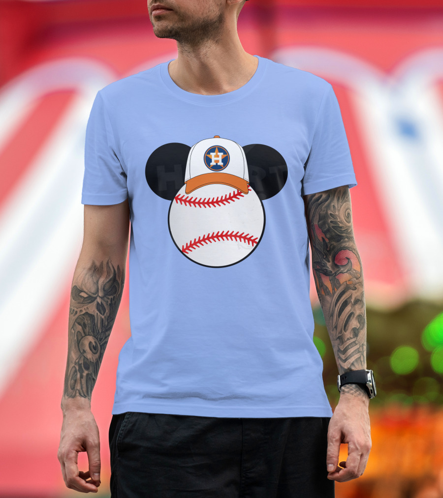 Houston Astros Mickey Mouse Baseball Cap T-Shirt
