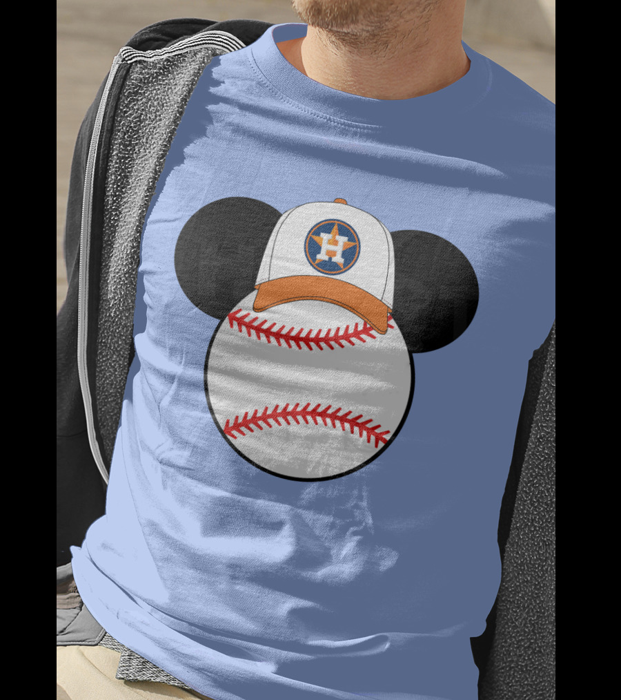 Houston Astros Mickey Mouse Baseball Cap T-Shirt