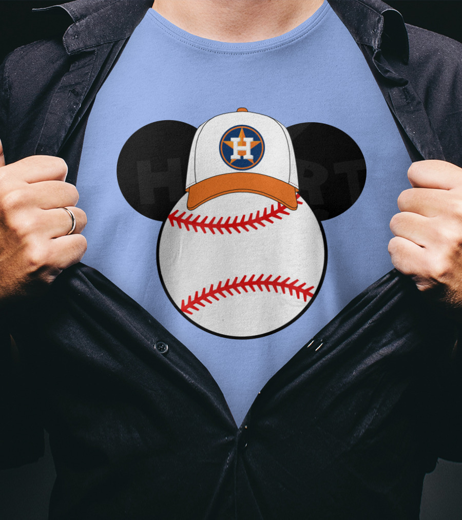 Houston Astros Mickey Mouse Baseball Cap T-Shirt