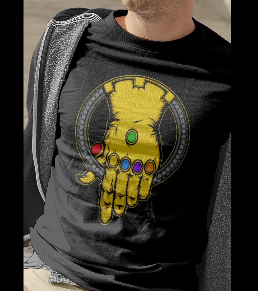 Thanos Infinity Gauntlet With Six Colorful Infinity Stones Iconic T-Shirt