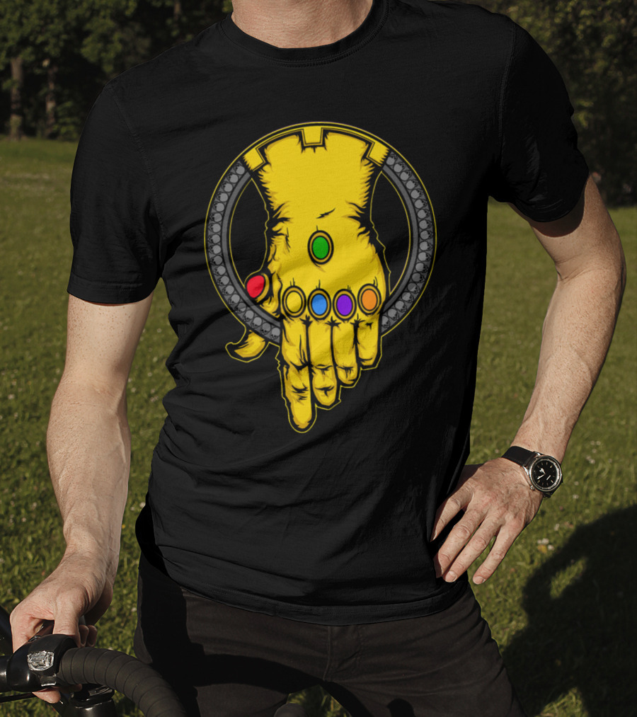 Thanos Infinity Gauntlet With Six Colorful Infinity Stones Iconic T-Shirt
