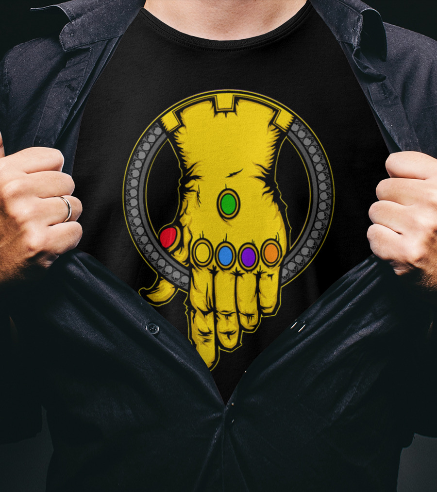 Thanos Infinity Gauntlet With Six Colorful Infinity Stones Iconic T-Shirt