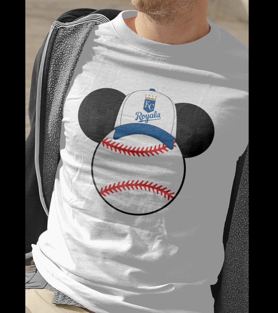 Kansas City Royals Baseball Cap Mickey Ears Heart T-Shirt