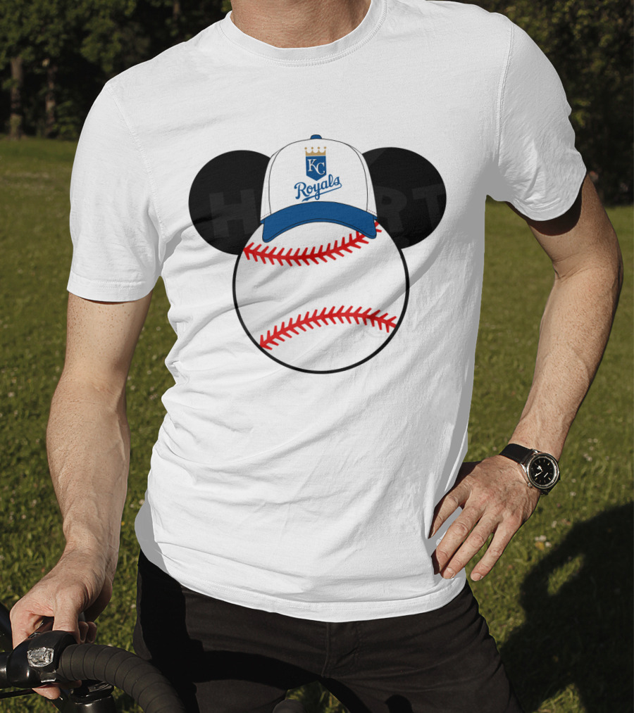 Kansas City Royals Baseball Cap Mickey Ears Heart T-Shirt