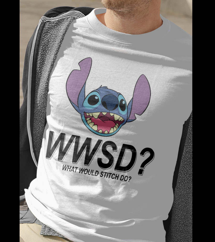Lilo And Stitch WWSD What Would Stitch Do Cute Alien Character Face T-Shirt