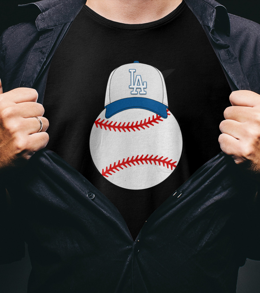 Mickey Baseball Los Angeles Dodgers LA Cap T-Shirt