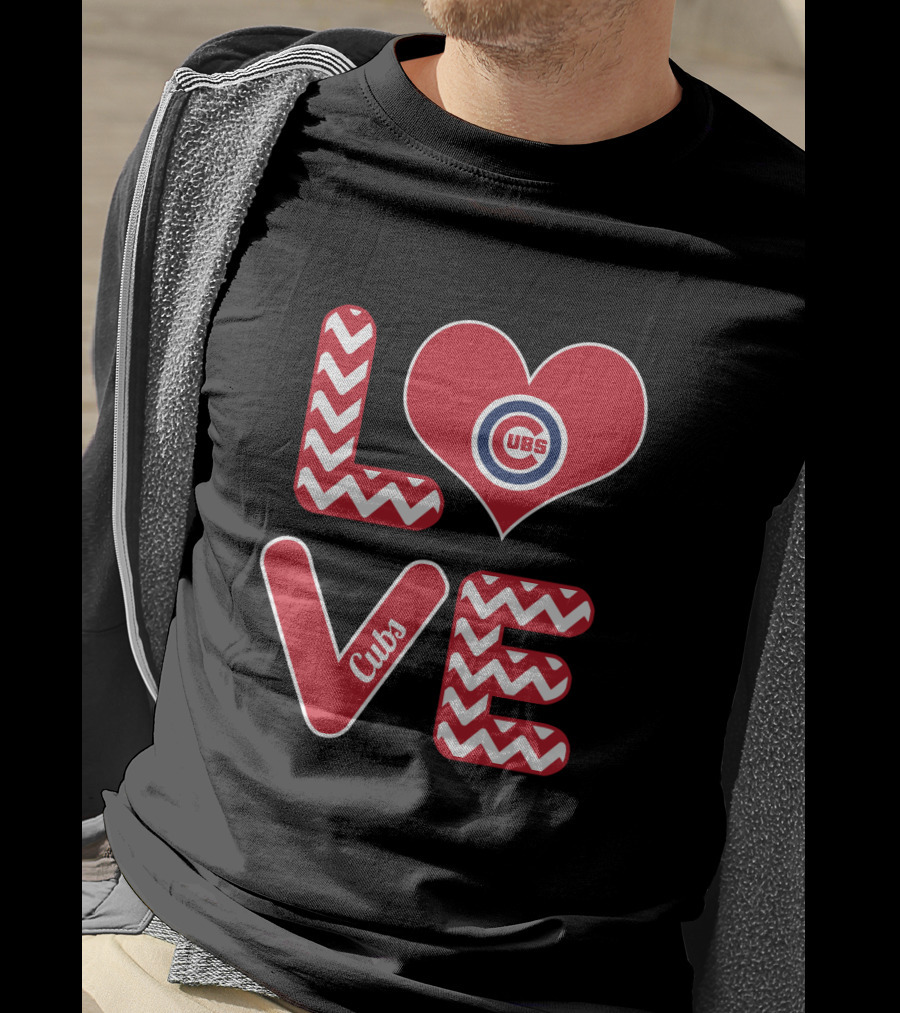 Love Cubs Heart Icon Chicago Baseball Fans T-Shirt