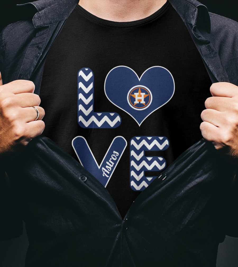 Love Astros Heart Design For Houston Baseball Fans T-Shirt