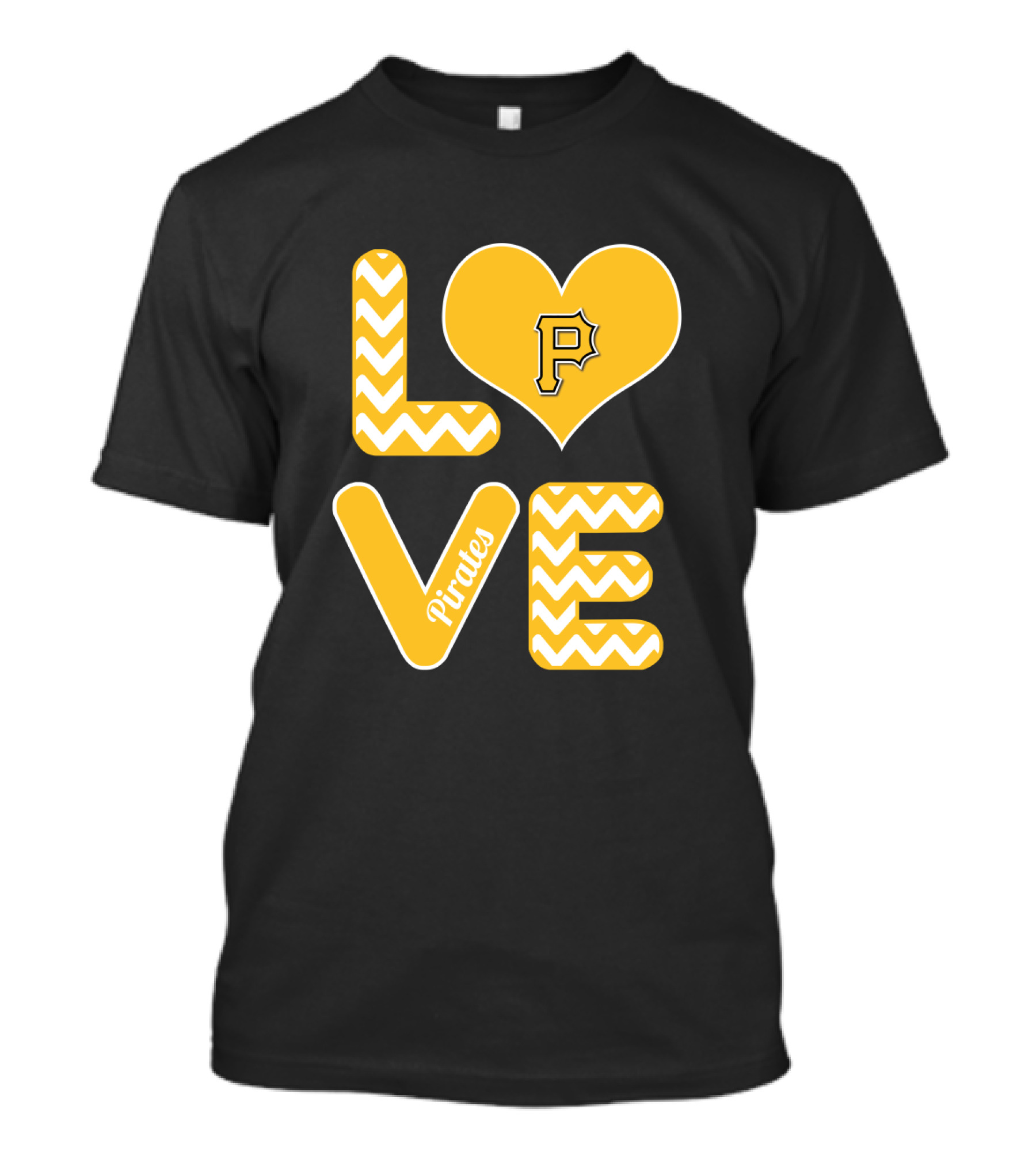 Love Pittsburgh Pirates Heart Design For Fans Baseball T-Shirt