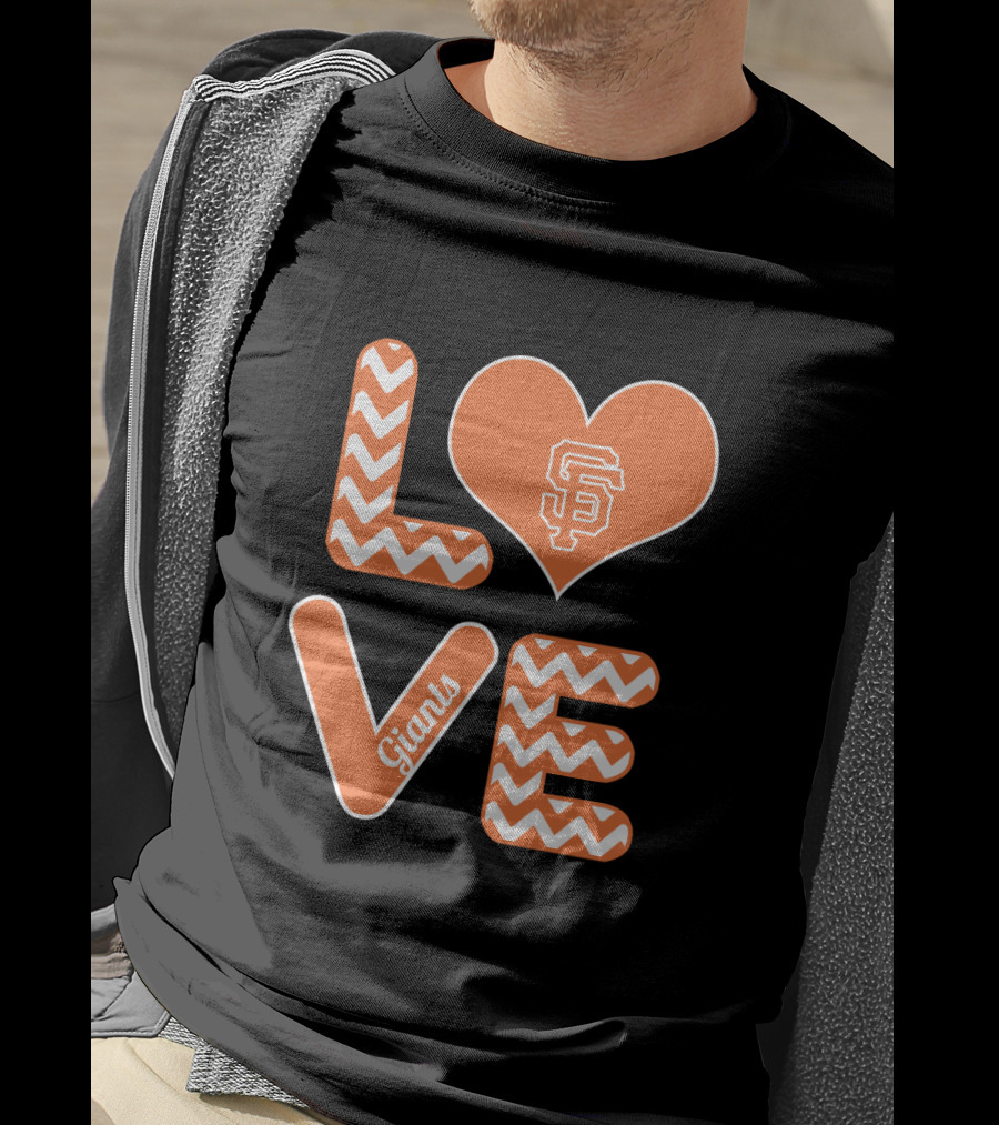 Love San Francisco Giants Heart Logo Fan Baseball T-Shirt