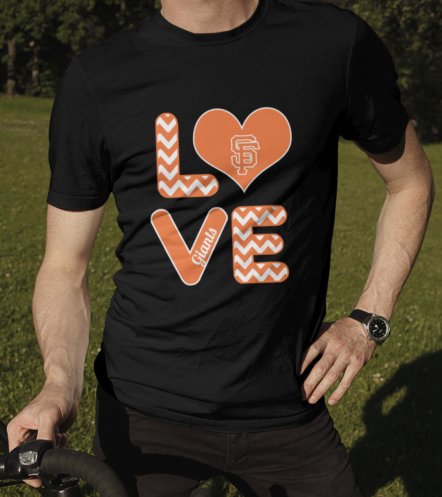 Love San Francisco Giants Heart Logo Fan Baseball T-Shirt