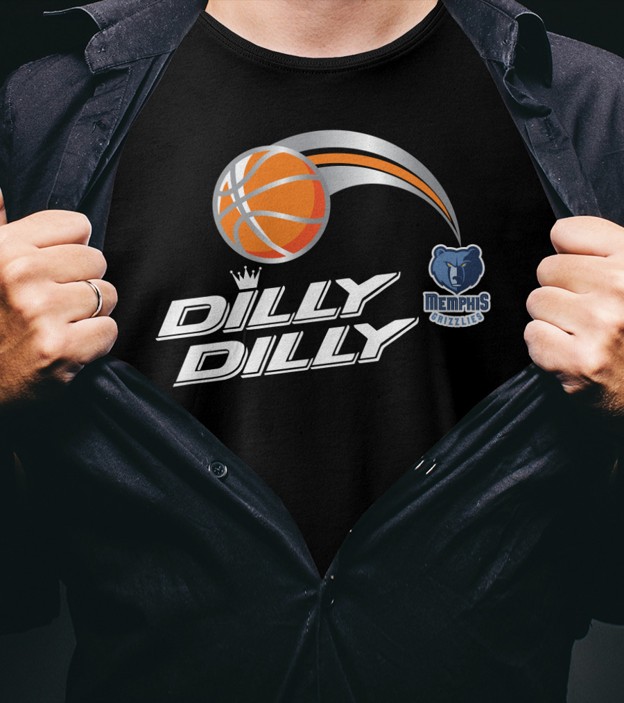Memphis Grizzlies Dilly Dilly Basketball Logo With Orange Basketball And Bear T-Shirt