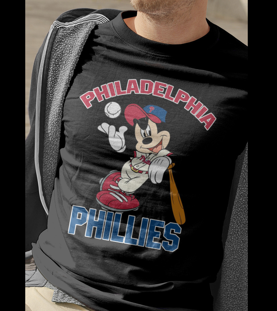 Philadelphia Phillies Mickey Mouse Baseball Player T-Shirt