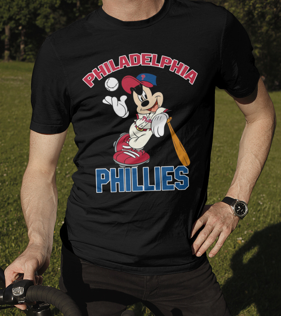 Philadelphia Phillies Mickey Mouse Baseball Player T-Shirt